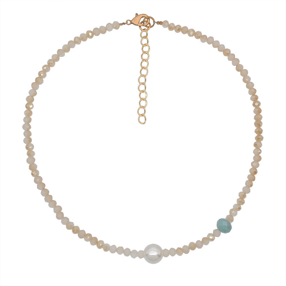 Collar De Clavícula De Perlas De Arroz Coloreado Al Por Mayor